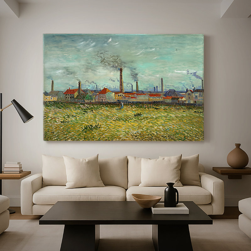 Usines à Clichy-Vincent van Gogh-Toile tendue avec châssis-1887, 32 x 48