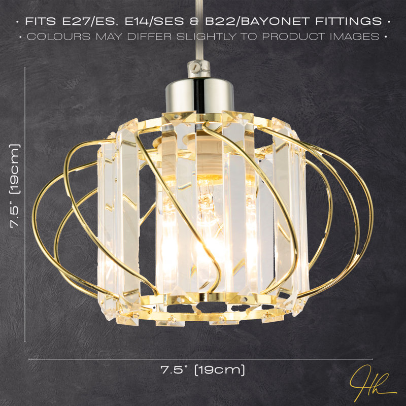 19cm H Metal Novelty Pendant Shade ( No Direct Attachment Method ), Gold