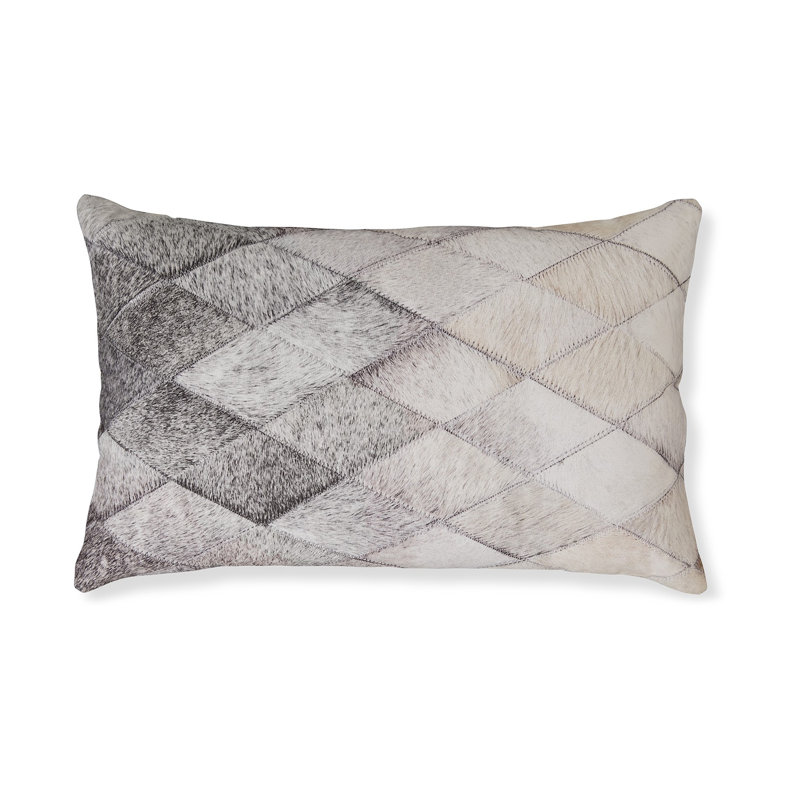 14 Lumbar Accent Throw Pillow, Diamond Pattern, Brown Polyester