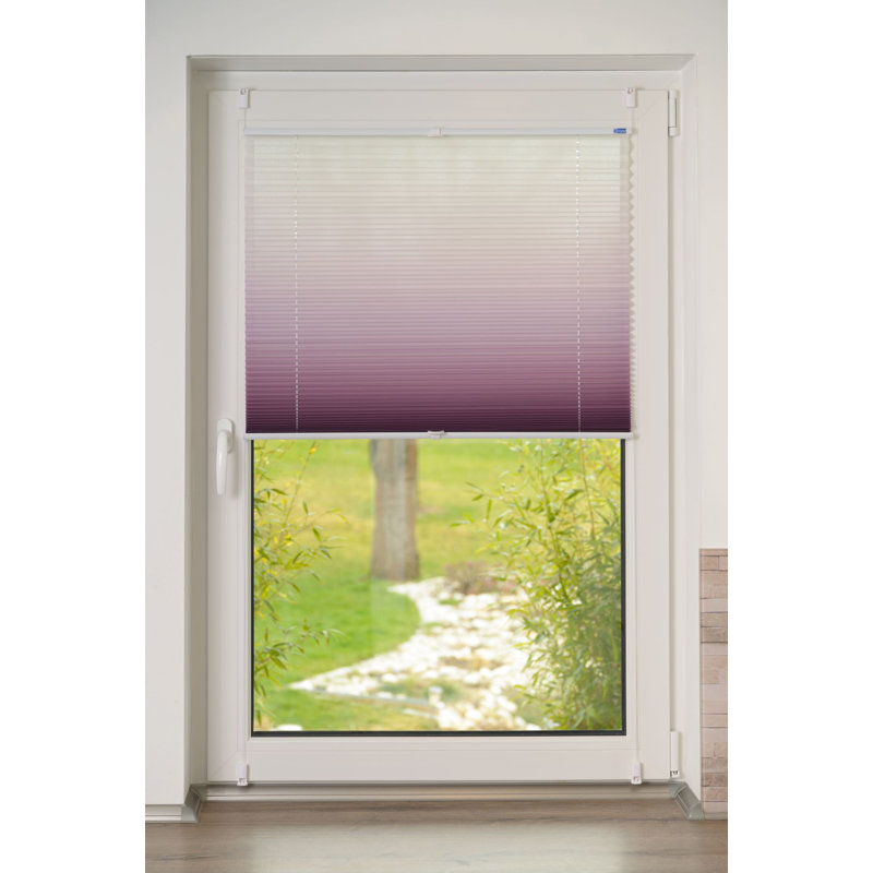 K-home Klemmfix-Plissee Farbverlauf Transparent, 210cm L x 80cm W, Bordeaux
