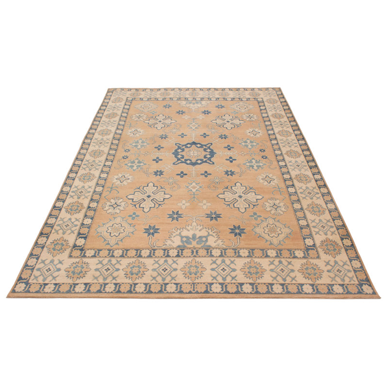 Tapis rectangulaire unique en laine de 8 pi 5 po x 12 pi 8 po brun clair Alathea de 1990