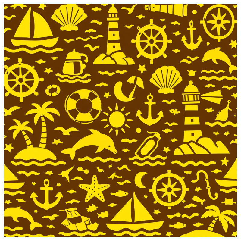 Couvertures jaunes nautiques, 60in W x 80in H