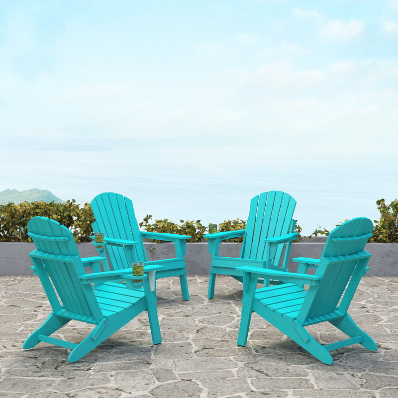 Ensemble de 4 chaises Adirondack pliantes, Sarcelle
