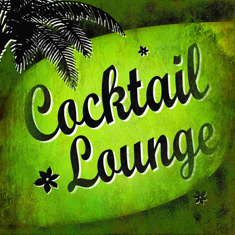 «Cocktail Lounge», art textuel sur toile tendue, H 12 po x l 12 po