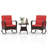 3PCS Outdoor Rocking Set Rattan Rocker Chairs w/ Tempered Glass Coffee Table Wicker Rocker Set-1570623715