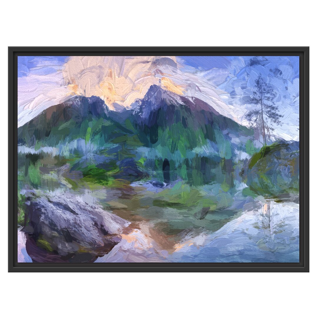 Gerahmtes Wandbild Sonnenaufgang am Hintersee Kunst