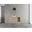 Meuble-lavabo mural 42 po avec lavabo d'art en céramique et 1 tablette de rangement, 2 portes à fermeture douce, emballage KD, contreplaqué