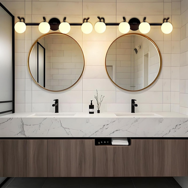 Luminaire de meuble-lavabo moderne à 4 lumières Lightdot, Noir mat
