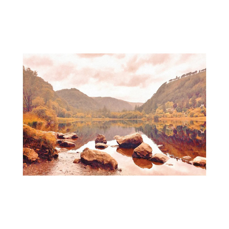Lakeside In Autumn by Grafitee Studios - Wrapped Canvas Print, 20.32 cm H x 30.48 cm W