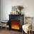 Black Manufactured Wood Electric Fireplace-1167206950