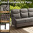 5-Piece Outdoor Patio Wicker High Backrest Fire Pit Conversation Set With Swivel Chairs And Sofa-272966623