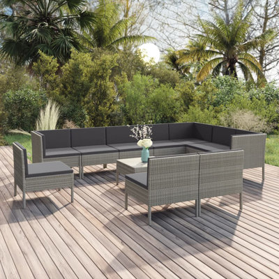 Ensemble de conversation modulaire avec coussins 11 pièces Fairplains