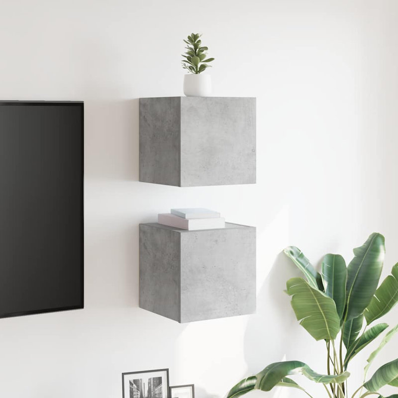 Lilika Wall Mounted TV Cabinets 2 pcs 30,5x30x30 cm, Concrete Grey