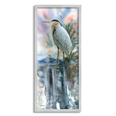 Heron Bird Pond Water's Edge, estampe numérique par Dave Bartholet