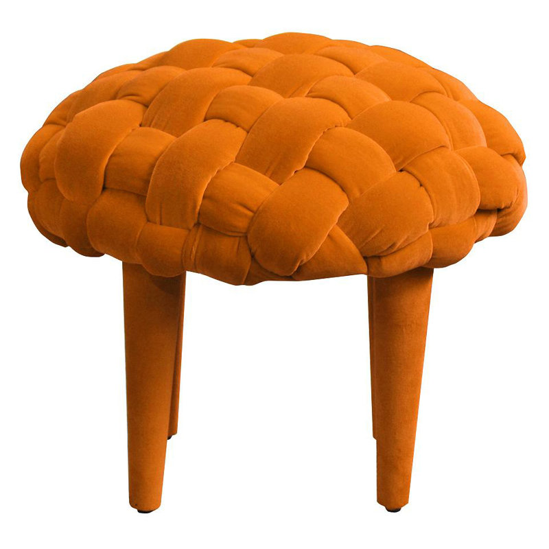 Solid + Manufactured Wood Accent Stool, Orange