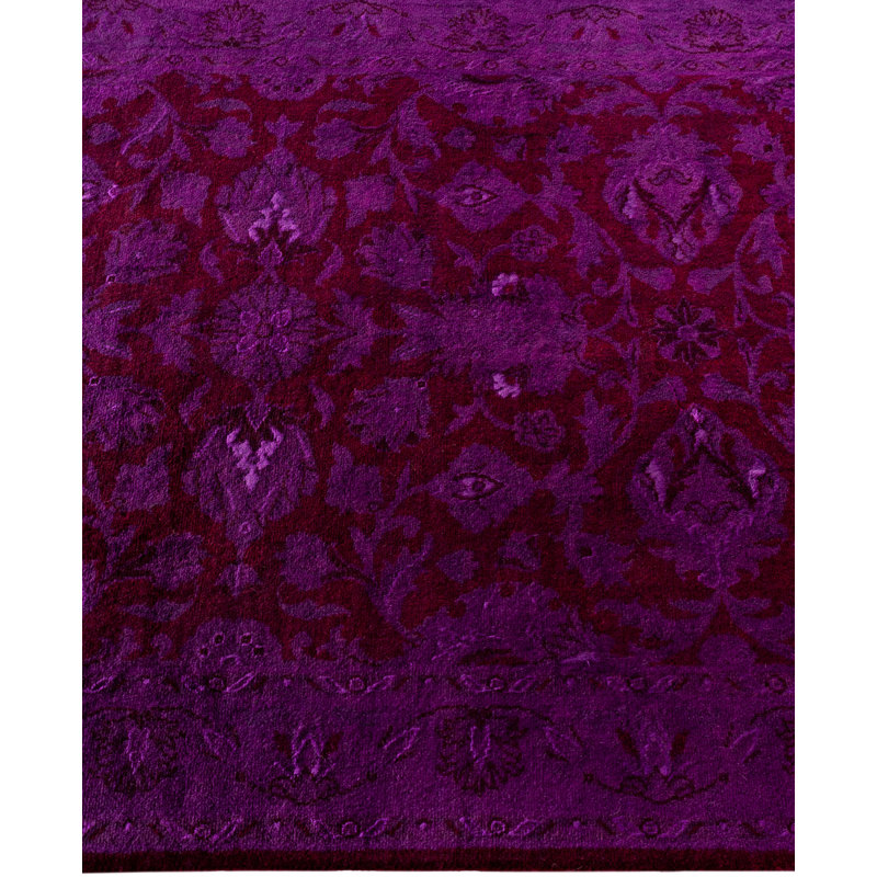 Overdyed Hand-Knotted Wool Modern-Contemporary Purple Runner 2' 8" x 6' 7"