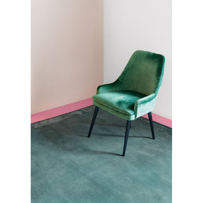Farrow & Ball Leighton Teal Silk Border Area Rug, Rectangle 9' x 12'