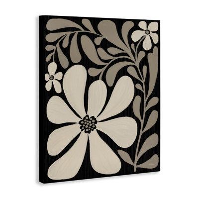 Crème, motifs floraux modernes, design par Cat Thurman Designs