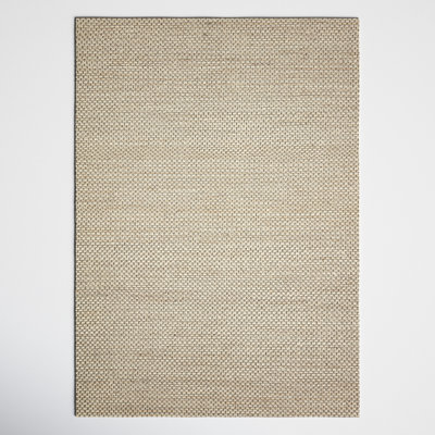 Abisai Beige Hand-Woven Checkered Jute Rug