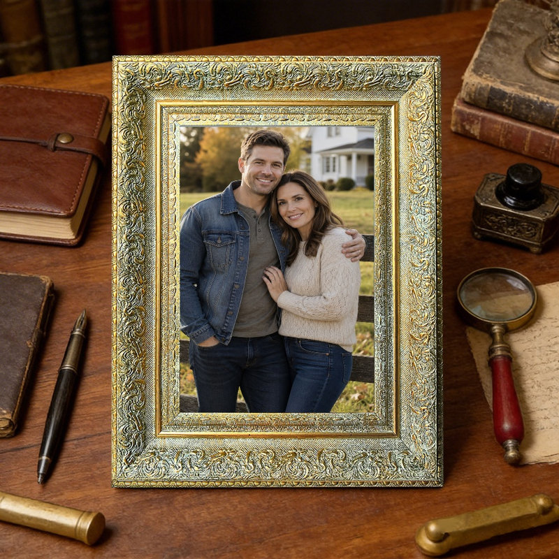 Cadre photo orné antique 1pc pour photos et tablettes de 8 po x 10 po, Antique Gold, 1, 8" W x 10" H