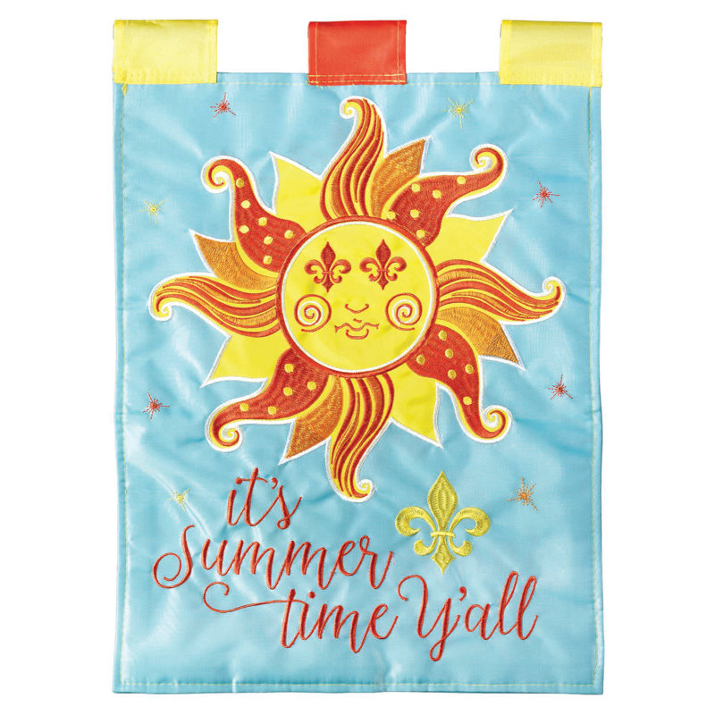 Drapeau de jardin en polyester 2 côtés summertime, H 18 po x l 13 po