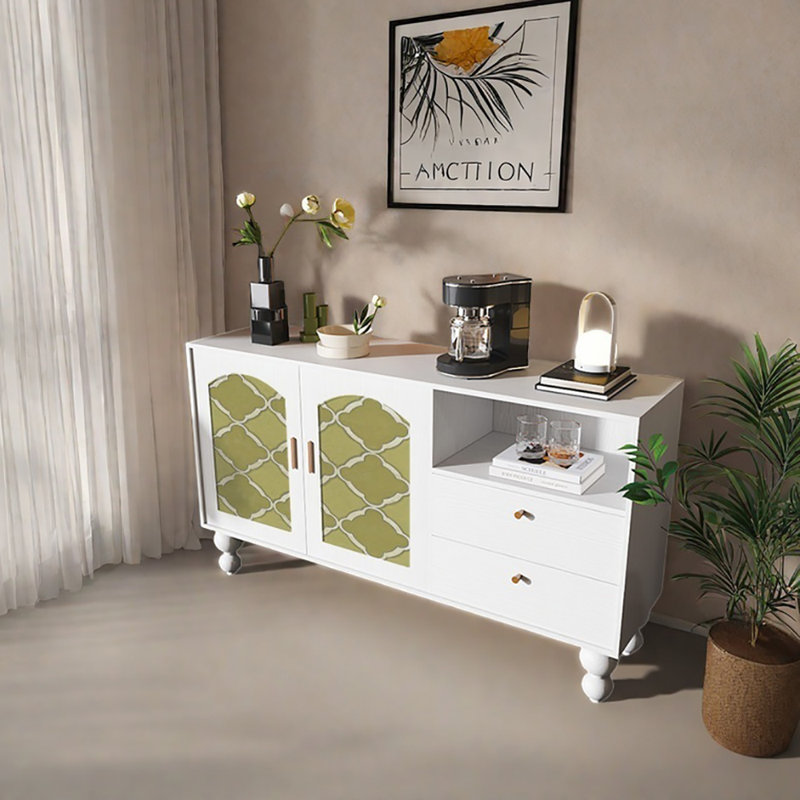 Buffet grande capacité 59,1 po, Blanc/vert
