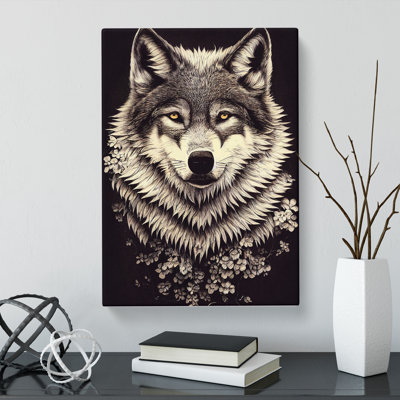 CAN-V0523-2925X Wolf Vintage Art Vol.1 - Wrapped Canvas Print