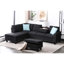 Rivet - Canapé modulaire 3 pièces en forme de L avec quatre sièges idéaux pour les soirées de jeux / films avec siège central rétractable et deux porte-gobelets, coussins assortis avec rangement intérieur assorti, bois massif et bois d'ingénierie