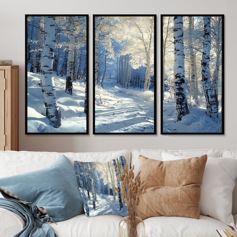 «White Pine Tree In Winter Forest Panorama», ensemble de reproductions d'art mural paysage d'hiver