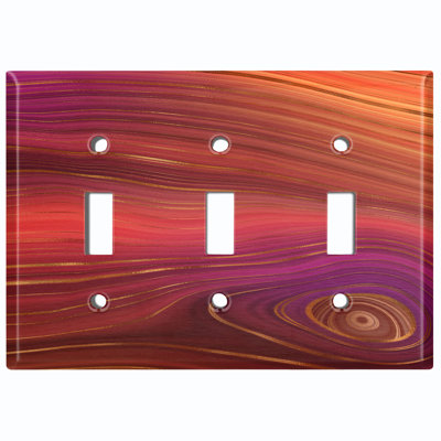 Patterned 3 - Gang Toggle Light Switch Standard Wall Plate