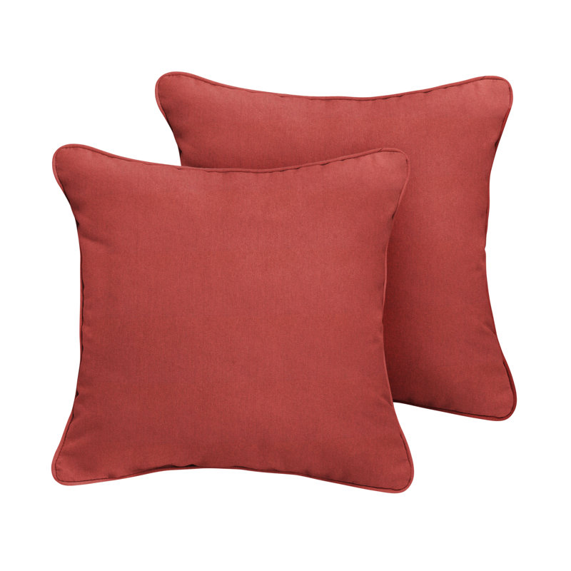Erika Outdoor Reversible Throw Pillow, 18"H x 18"W, Canvas Henna