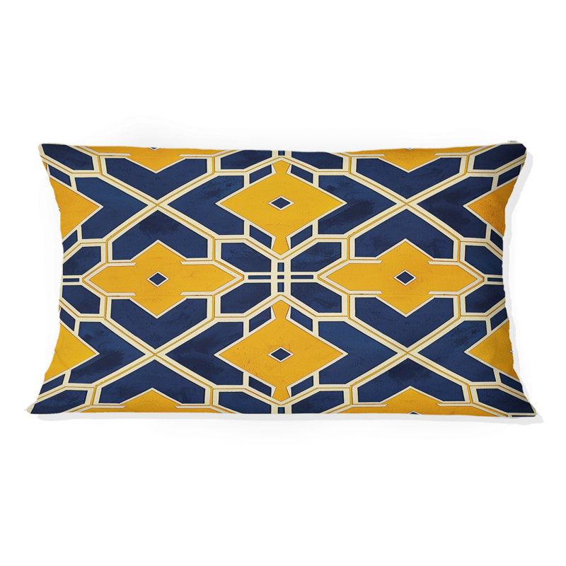 Coussin lombaire bleu Modern Trellis III