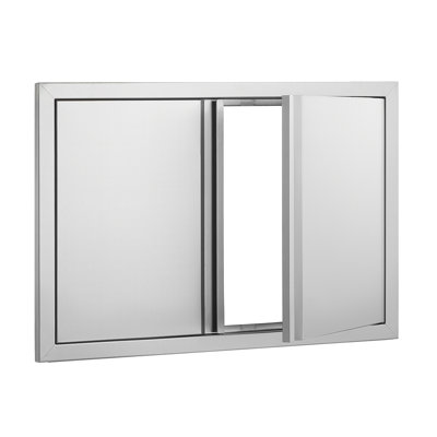 Stainless Steel BBQ Access Door - Double Swing Outdoor Kitchen Cabinet Insert with Flush Mount Design