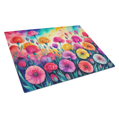 Grande planche à découper en verre avec œillets
