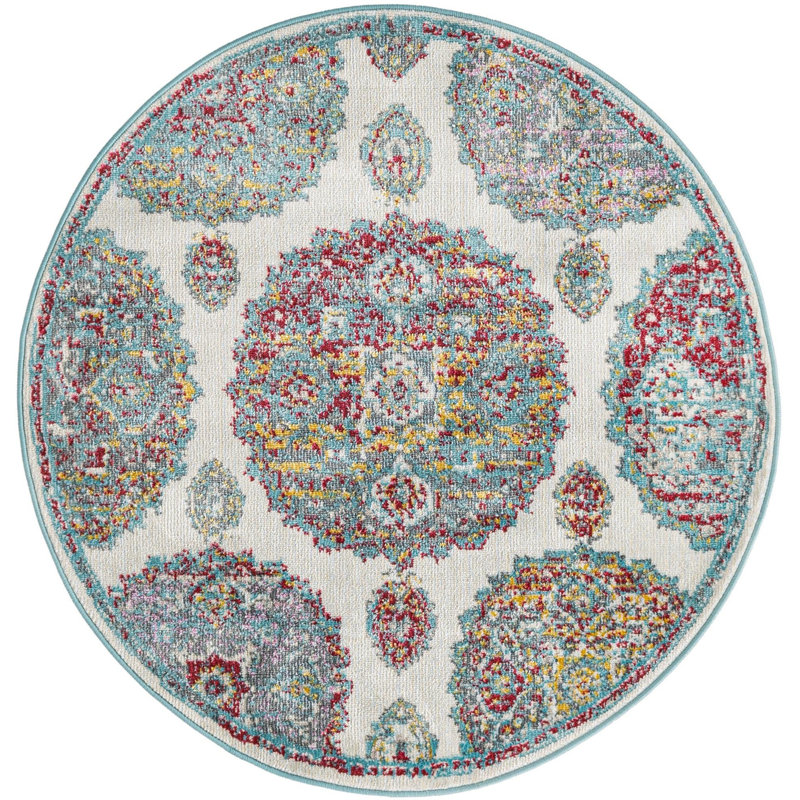 Floral Indoor Rug, Round 3'3"