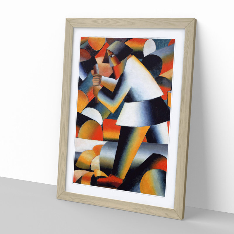 The Woodcutter by Kazimir Malevich - Picture Frame Painting, Oak, 48cm H x 36cm W x 2cm D