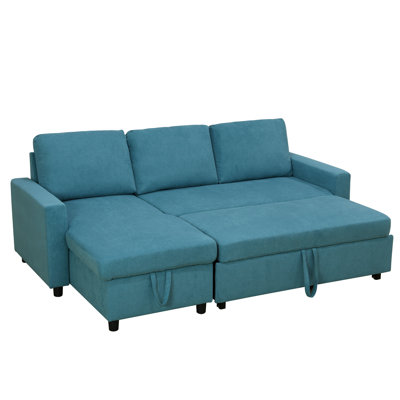 83 In. Polyester Full Size Sofa Bed With Storage