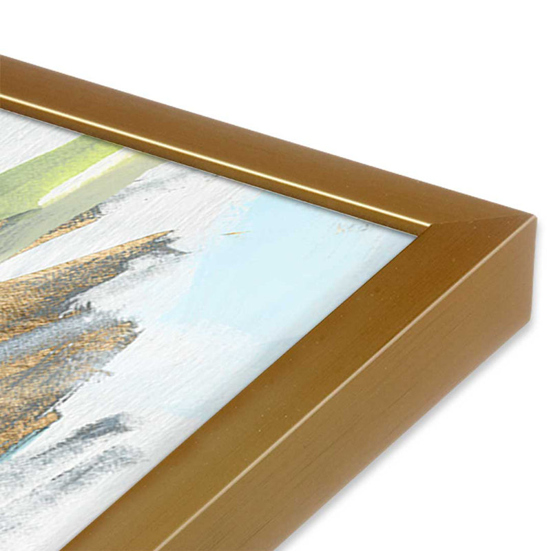 «Blue Gold Ice I» par June Erica Vess, reproduction d'art, H 12 po x l 12 po, Doré