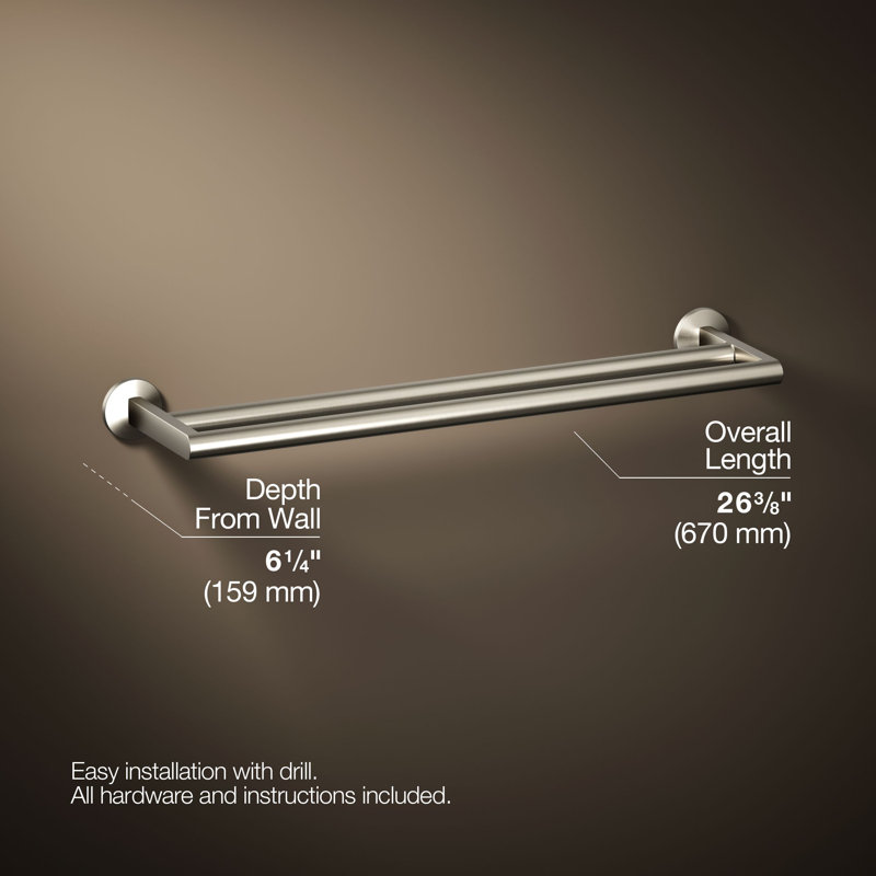 Components™ Double Towel Bar, Vibrant Brushed Nickel