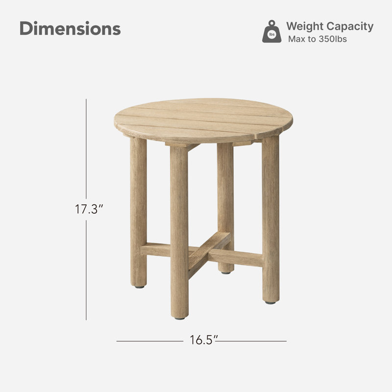 16.5''Round Acacia Wood Side Table