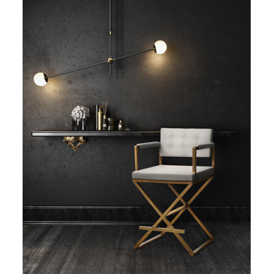 Upholstered Counter Stool with Metal Frame