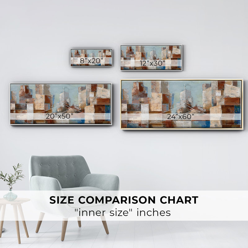Cityscape- Framed Canvas, 20" H x 50" W