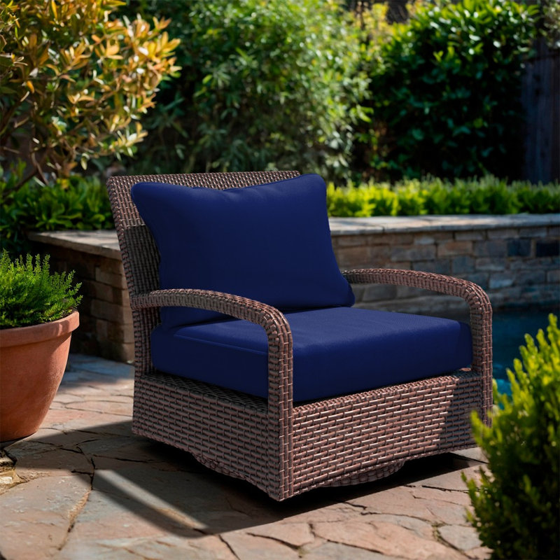 Deep Seat Cushion, 24" X 48" X 5.5", Premium Memory Foam Core With Rolled Front & Boxed Edge Seat, Sunbrella Fabric, Patio Cushions For Outdoor Sofas & Loveseats