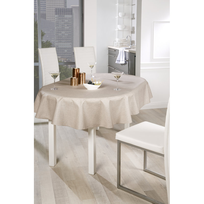Oval tablecloth, 140/190cm, yellow, Beige