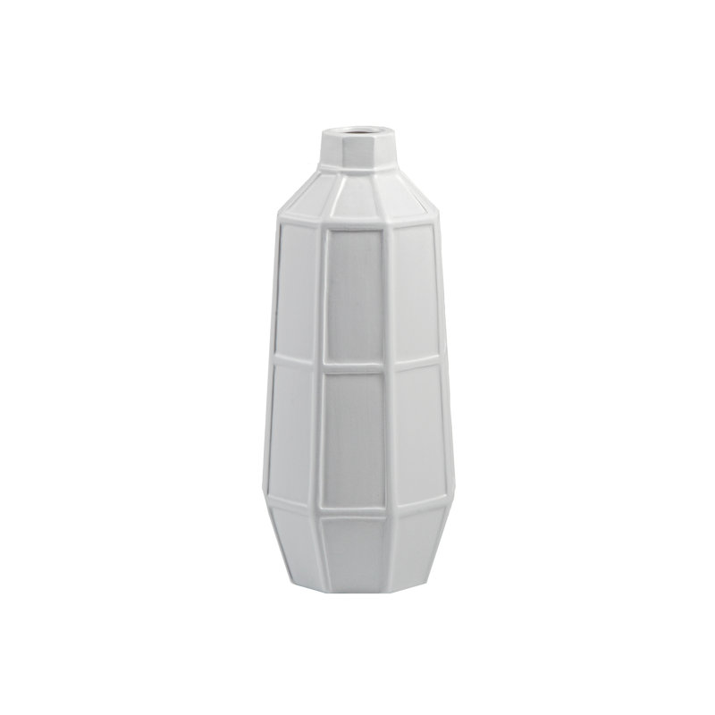Vase rond en porcelaine avec bords cubiques Vertex Design