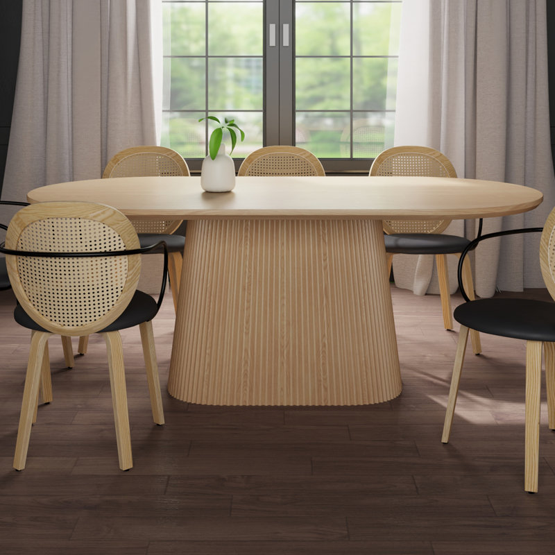 Table de salle à manger ovale Mid-Century, Brun