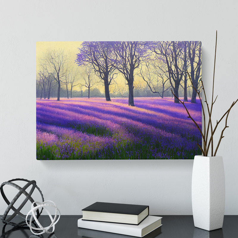 Bluebell Field Watercolour Vol.2 - Wrapped Canvas, 40cm H x 60cm W x 3cm D