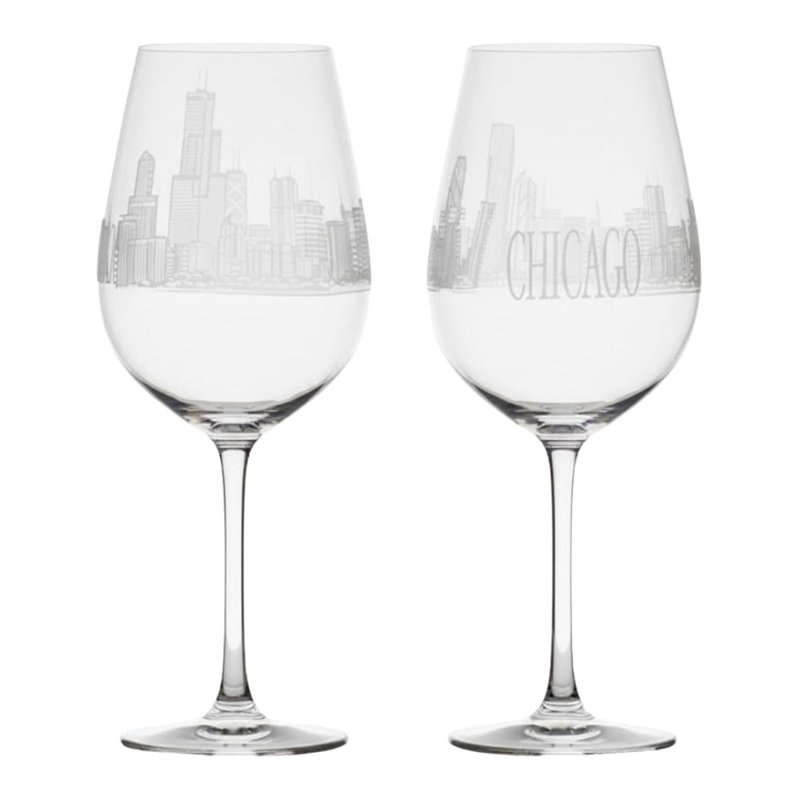 Verre à whisky verre à vin Old Fashioned Chicago Skyline