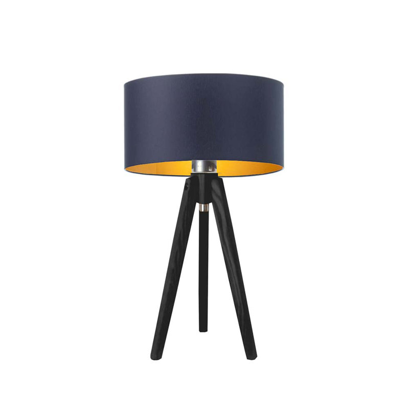 Seligman Solid Wood Table Lamp, Black, Purple