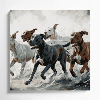 Dogs Dogo Argentino Gray Canvas Wall Art